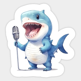 Great White Shark Singing Sticker